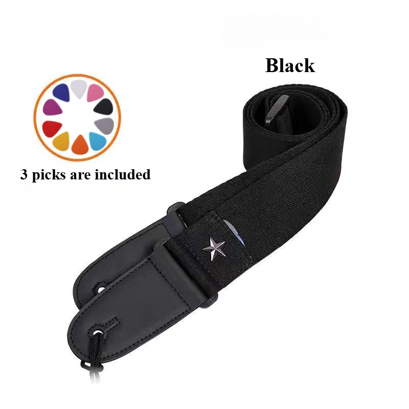 Musical Instrument Sounds - Embroidered Cross Guitar Strap - Adjustable