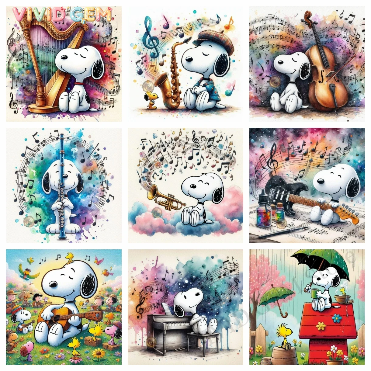 Musical Instrument Painting - VIVID GEM 2026 New Cartoon Comics