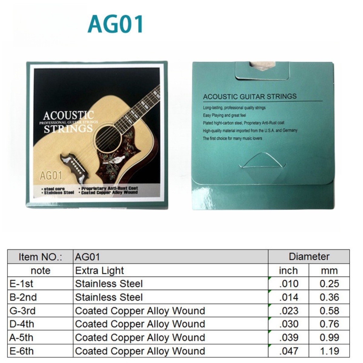 Miwayer 1 Set/6 String AG01 Ac - đánh giá và giá Musical Instrument With Strings