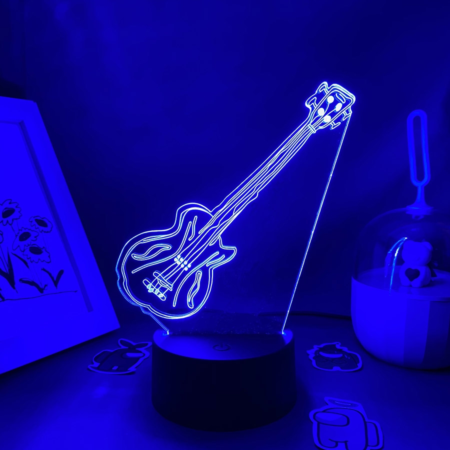 Guitar 3D Illusion LED Night L - đánh giá và giá Musical Instrument No Touch