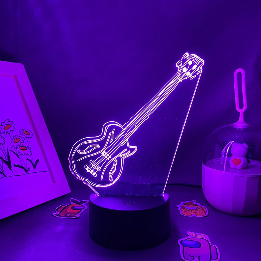 Guitar 3D Illusion LED Night L - đánh giá và giá Musical Instrument No Touch