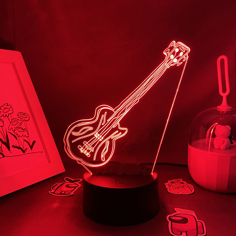 Guitar 3D Illusion LED Night L - đánh giá và giá Musical Instrument No Touch