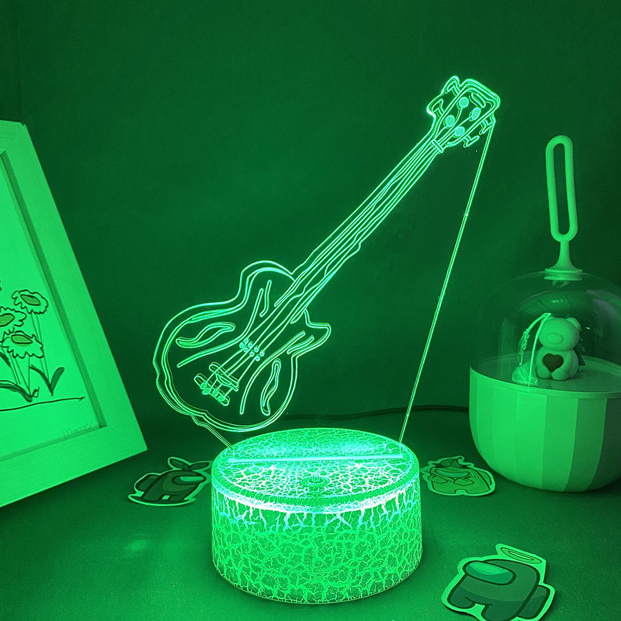 Guitar 3D Illusion LED Night L - đánh giá và giá Musical Instrument No Touch