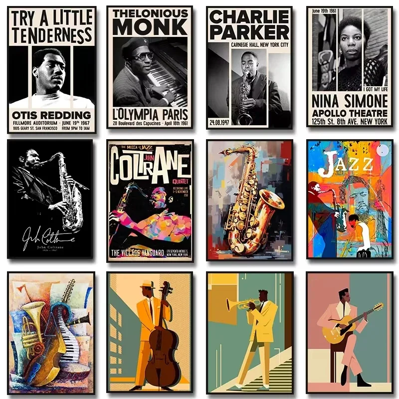 Jazz Music Saxophone Guitar Ce - đánh giá và giá Musical Instrument Painting