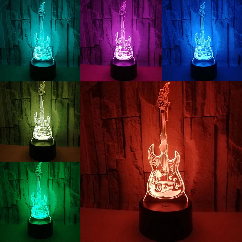 3D Ảo Ảnh Đèn Ngủ Led USB 7 Mà - đánh giá và giá Musical Instrument No Touch
