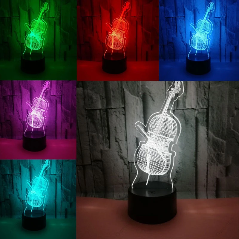 3D Ảo Ảnh Đèn Ngủ Led USB 7 Mà - đánh giá và giá Musical Instrument No Touch