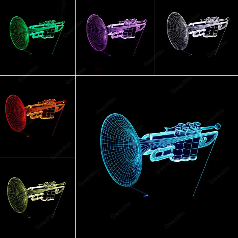 3D Ảo Ảnh Đèn Ngủ Led USB 7 Mà - đánh giá và giá Musical Instrument No Touch