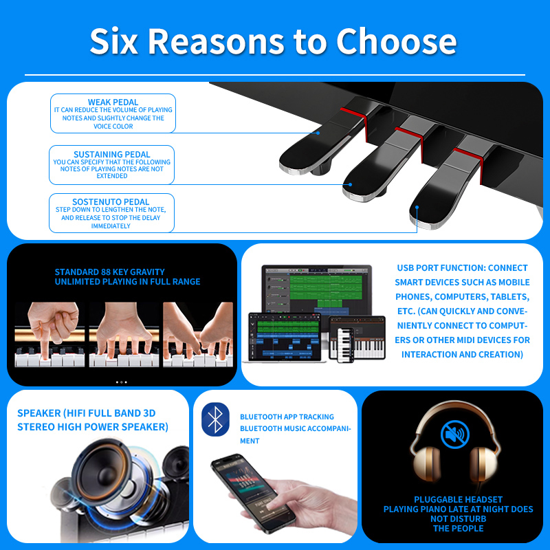 Portable Digital Piano 88 Key  - đánh giá và giá Musical Instrument No Touch